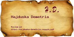 Hajduska Demetria névjegykártya